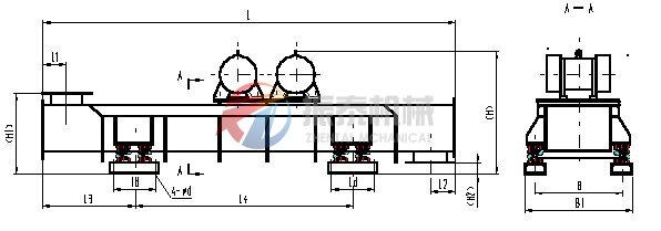 振動(dòng)水平輸送機(jī)外形圖