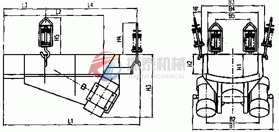 電機(jī)振動給料機(jī)外形示意圖